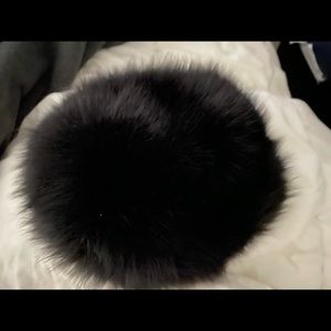 Genuine fox fur black hat